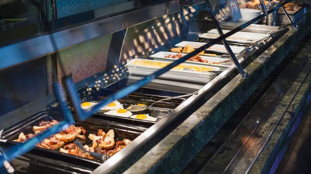 self-service buffet with hot full breakfast - Photo, Image