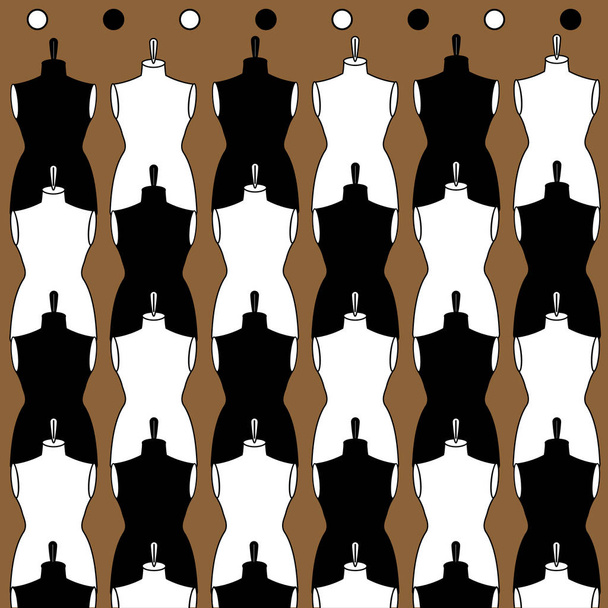 Het patroon van de kleermaker dummies - Vector, afbeelding