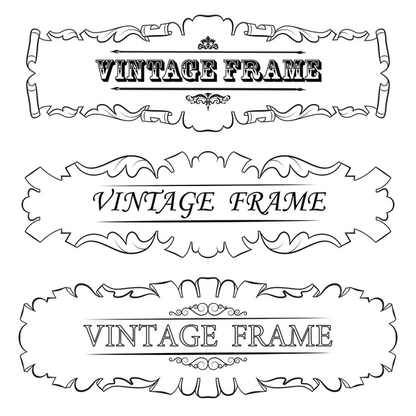 Vintage frame set - Vektör, Görsel