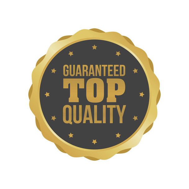 Vektor garantiert Top-Qualität Goldschild, rundes Etikett - Vektor, Bild