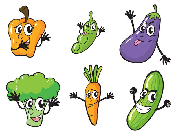 Различные овощи
 - Вектор,изображение