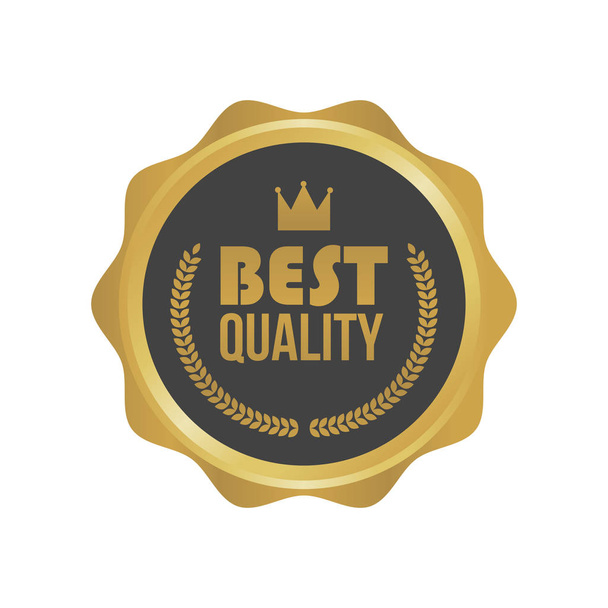 Vector Best Quality Gold Sign, Round Label - Διάνυσμα, εικόνα