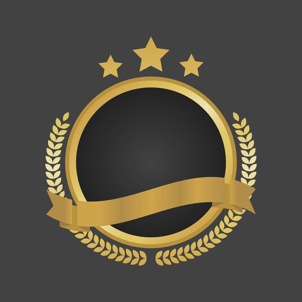 Golden and Black luxury metallic badge template vector - Vektör, Görsel