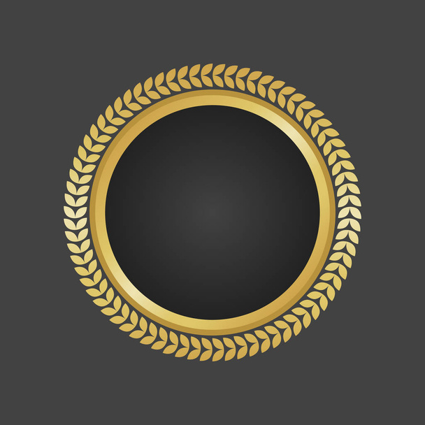 Plantilla de insignia metálica de lujo dorado y negro vector
 - Vector, Imagen