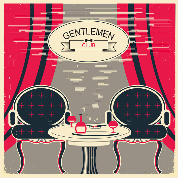 Gentlemen club illustration. - Vettoriali, immagini