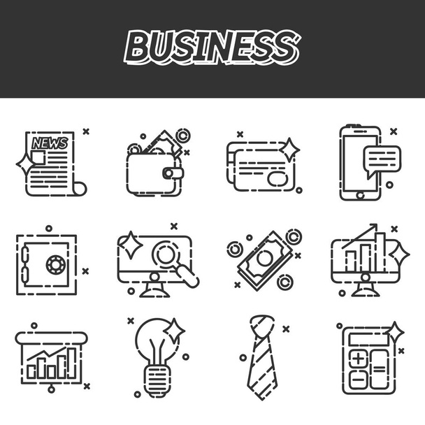 Business flat icons set - Vetor, Imagem