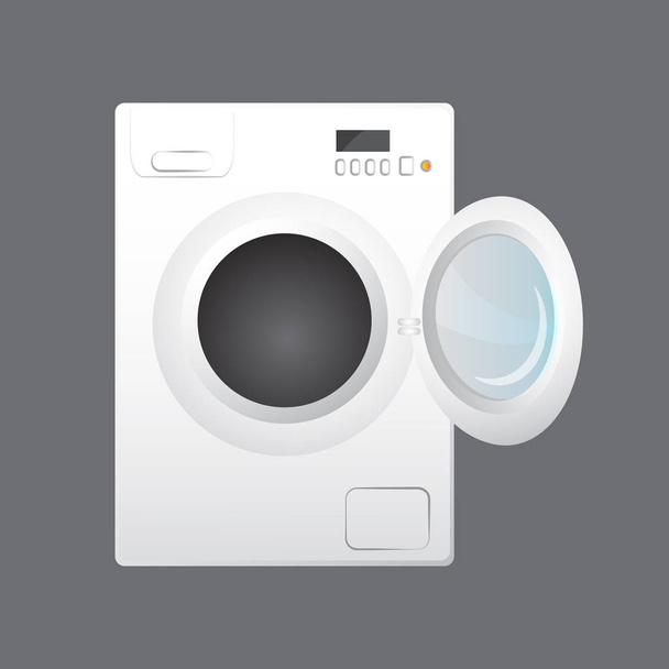 Washing machine isolated on gray background - Vector, Image
