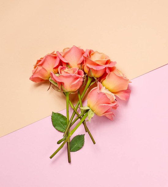 boeket van roze rozen - Foto, afbeelding