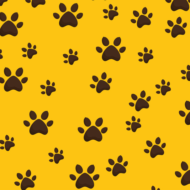 paw footprint background pattern icon - Vecteur, image
