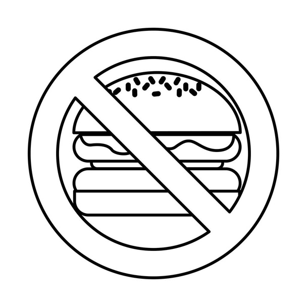 Signo de comida rápida prohibida
 - Vector, Imagen