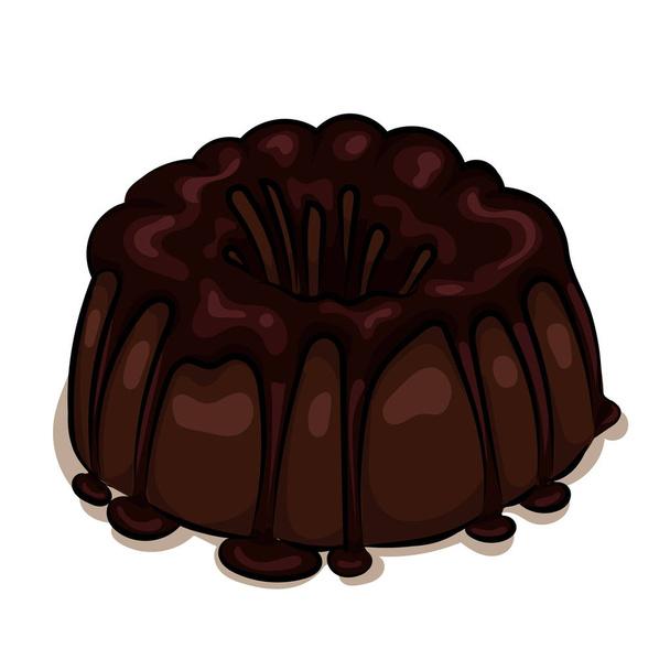 chocolate cake isolated at the white background - Vector, Imagen