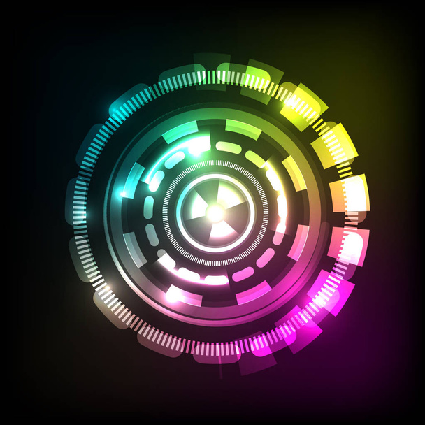 Abstract technology colorful background with circles - Vector, Image