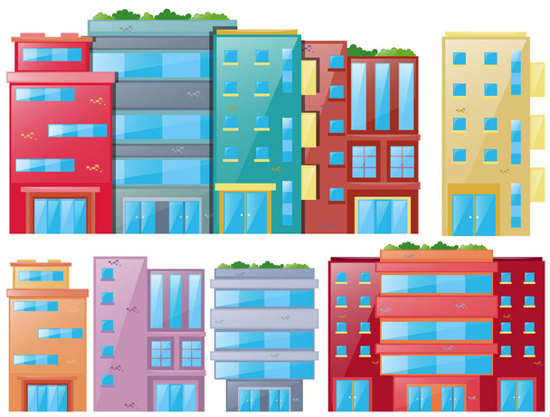 Different designs of buildings - Vector, Image