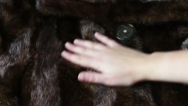 detail of a mink coat - Footage, Video