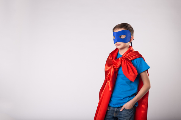 Super hero boy in superman costume - Foto, Imagem