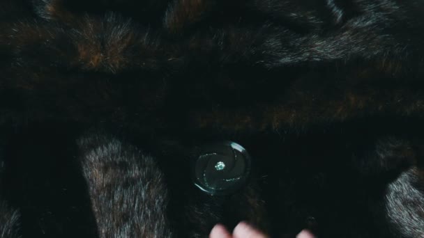 detail of a fur coat - Footage, Video