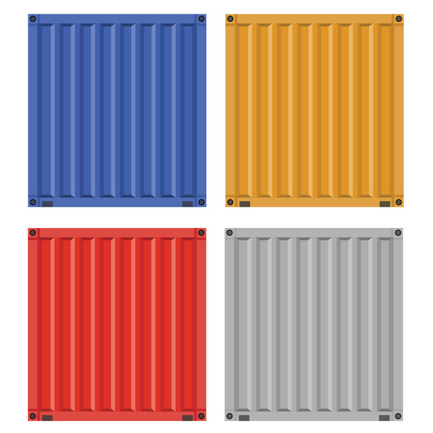 Φορτίο εμπορευματοκιβωτίων για τη ναυσιπλοΐα με επίπεδη αμιγές χρώμα σχεδίου - Διάνυσμα, εικόνα