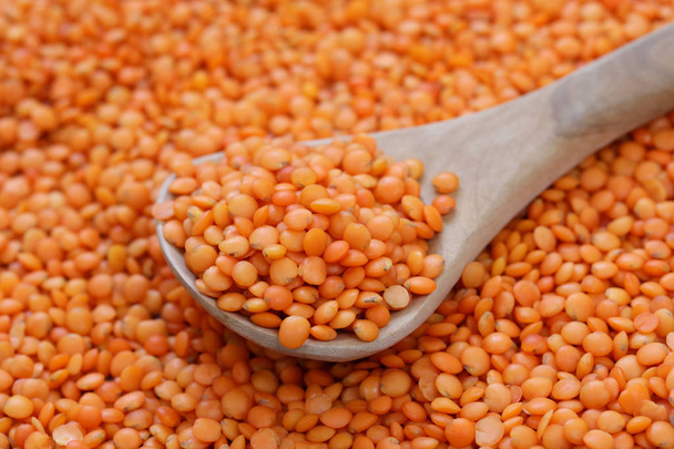 red lentils, cereal on the table - Φωτογραφία, εικόνα