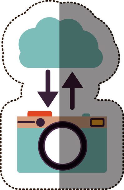 Farbaufkleber mit Cloud-Dienst mit persönlichen Foto-Dateien - Vektor, Bild