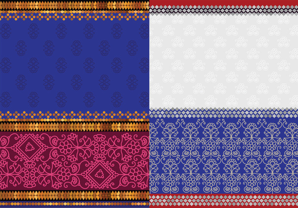 Indian Silk Sari borders - Vector, Image