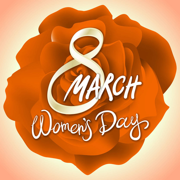 8 march womens day. rose background - Vector, Image