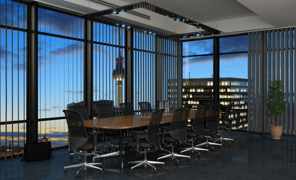 3D καθιστούν - αίθουσα συνεδριάσεων - κτίριο γραφείων - Φωτογραφία, εικόνα