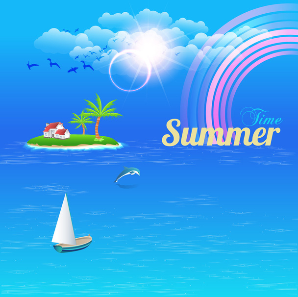 Summer Time Vector Design - Vettoriali, immagini