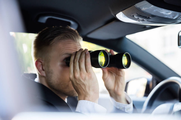 Man Looking Through Binoculars - Photo, Image