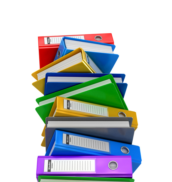 Colorful folders. Colorful ring binders. 3D illustration. - Photo, Image