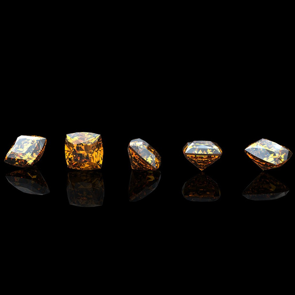 Квадрат Цитрин. Коллекции драгоценных камней на черном
 - Фото, изображение