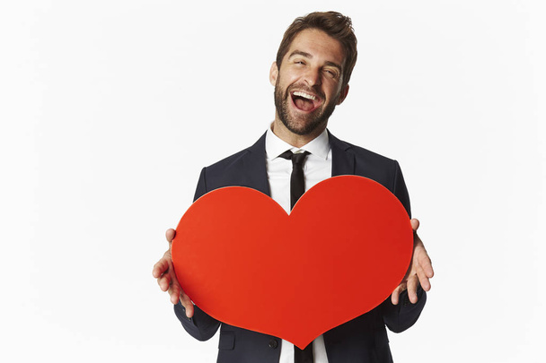 Man holding red heart  - Photo, image
