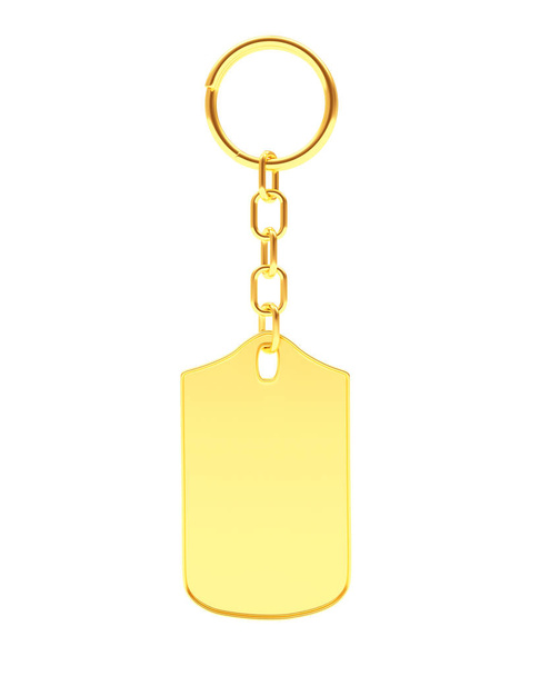 Blank golden key chain on white  - Photo, Image
