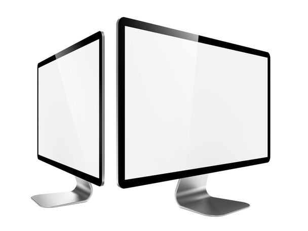 Two Modern Widescreen Lcd Monitor. - Photo, Image