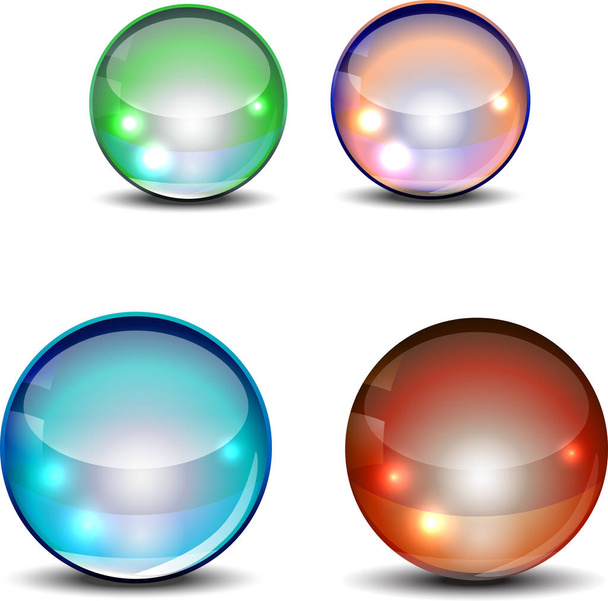 Blue, red,green spheres - Vector, Image