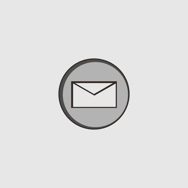 E-mailben fekete-fehér ikonra - Vektor, kép