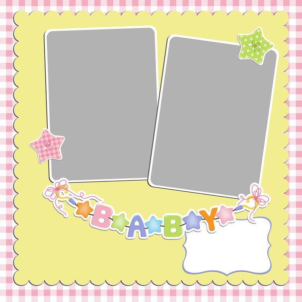 Cute template for baby's card - Вектор,изображение
