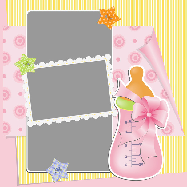 Cute template for baby's card - Διάνυσμα, εικόνα