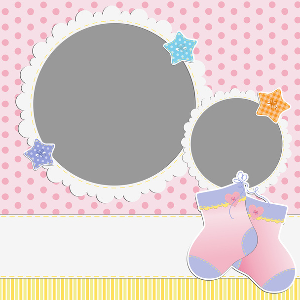 Cute template for baby's card - ベクター画像