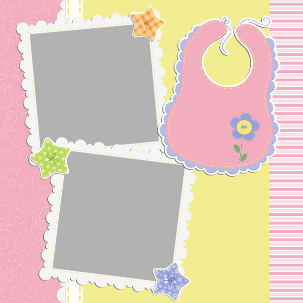 Cute template for baby's card - Vector, imagen