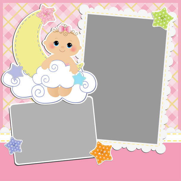 Cute template for baby's card - Vetor, Imagem