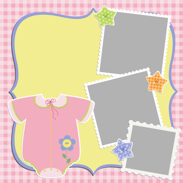 Cute template for baby's card - Vector, afbeelding