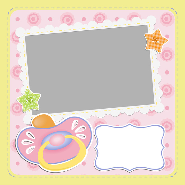 Cute template for baby's card - Vector, afbeelding