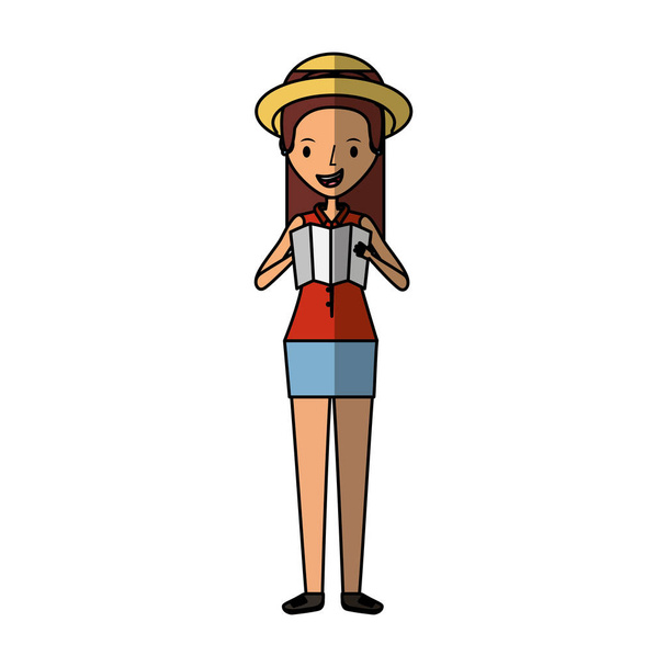 young woman with summer clothes - Vector, Image
