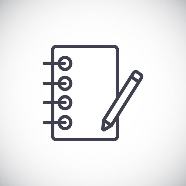 Notebook with pensil icon - Vector, imagen