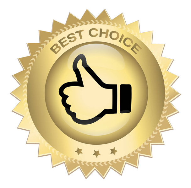Best choice seal or icon with thumbs up symbol - Vetor, Imagem