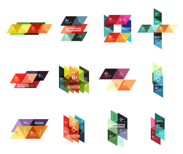 Vector set of colorful geometric infographics - Vector, Image