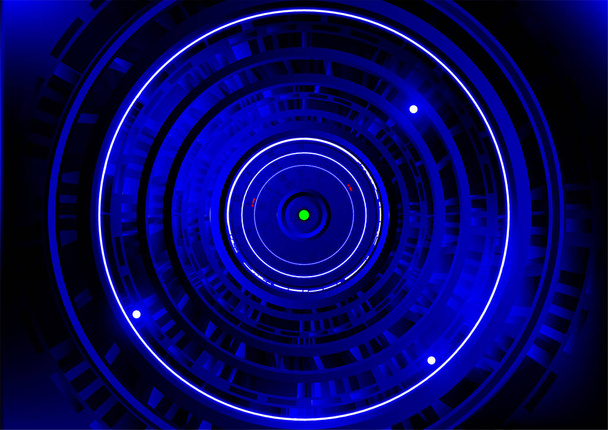 Blue and black vector technology wheel circle concept - Vector, Image