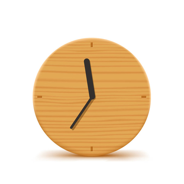 wooden clock on white - ベクター画像