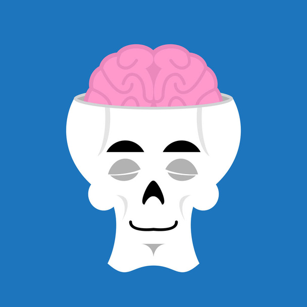 頭蓋骨と脳は眠る絵文字です。スケルトンの頭眠っている感情イソラ - ベクター画像