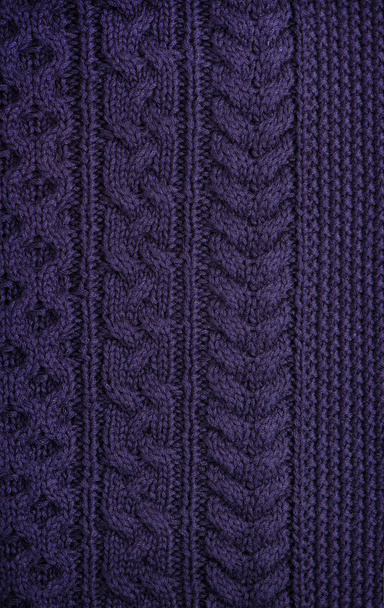 The texture of knitted woolen fabric blue - Photo, Image